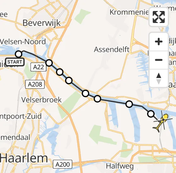 Vlucht Traumahelikopter PH-LLN van IJmuiden naar Amsterdam Heliport op woensdag 2 oktober 2024 13:33