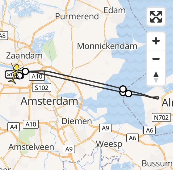 Vlucht Traumahelikopter PH-LLN van Amsterdam Heliport naar Amsterdam Heliport op woensdag 2 oktober 2024 14:56