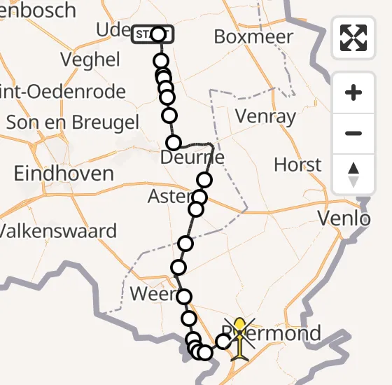 Vlucht Politiehelikopter PH-PXC van Vliegbasis Volkel naar Beegden op woensdag 2 oktober 2024 16:12