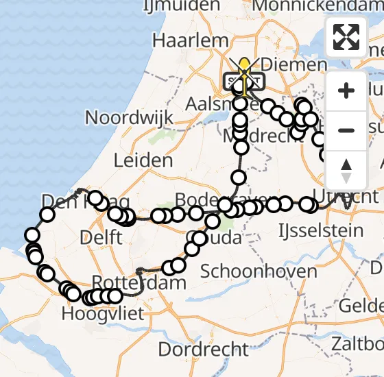 Vlucht Politiehelikopter PH-PXX van Schiphol naar Schiphol op woensdag 2 oktober 2024 16:23