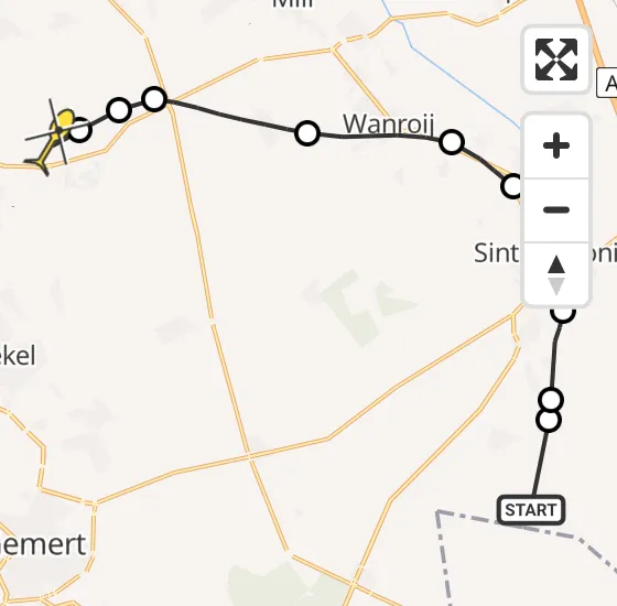 Vlucht Politiehelikopter PH-PXC van Overloon naar Vliegbasis Volkel op woensdag 2 oktober 2024 17:12