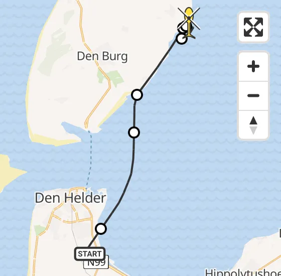 Vlucht Kustwachthelikopter PH-SAR van Vliegveld De Kooy naar Oosterend op woensdag 2 oktober 2024 18:34