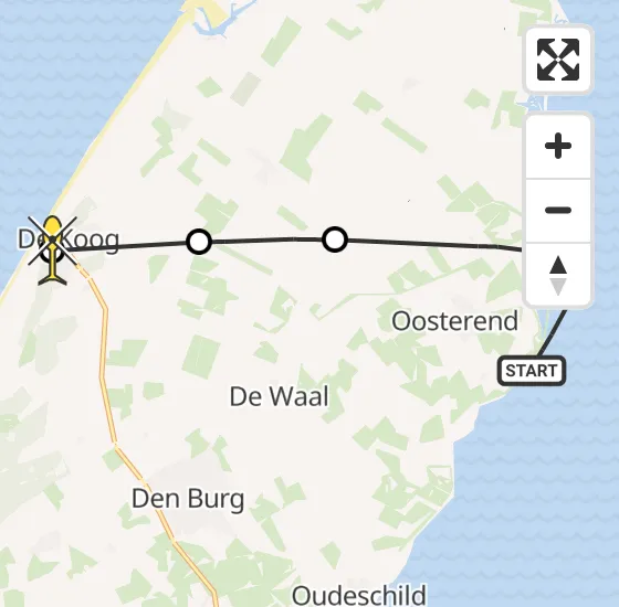 Vlucht Kustwachthelikopter PH-SAR van Oosterend naar De Koog op woensdag 2 oktober 2024 18:57