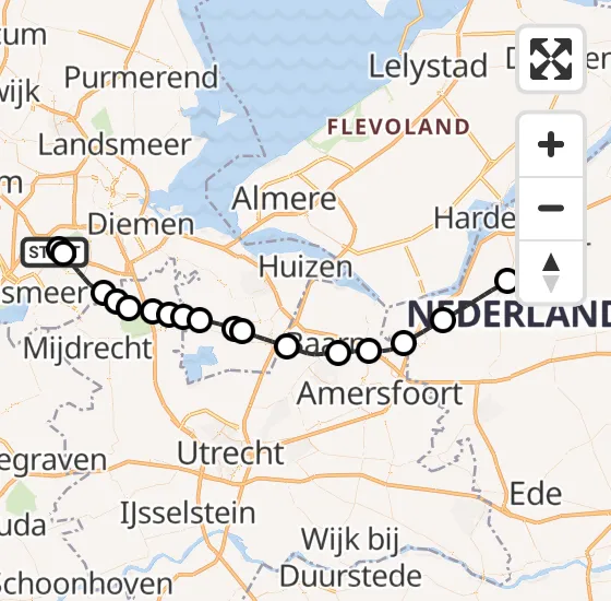 Vlucht Politiehelikopter PH-PXX van Schiphol naar Ermelo op woensdag 2 oktober 2024 19:28