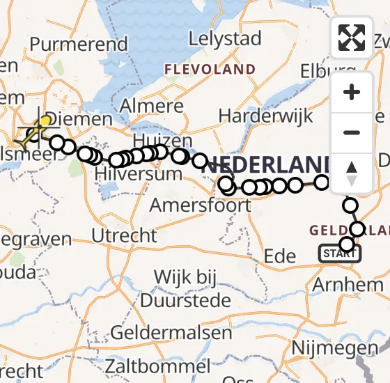 Vlucht Politiehelikopter PH-PXX van Vliegbasis Deelen naar Schiphol op woensdag 2 oktober 2024 20:52