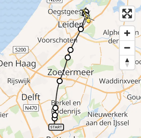 Vlucht Traumahelikopter PH-HVB van Rotterdam The Hague Airport naar Oud Ade op donderdag 3 oktober 2024 2:10