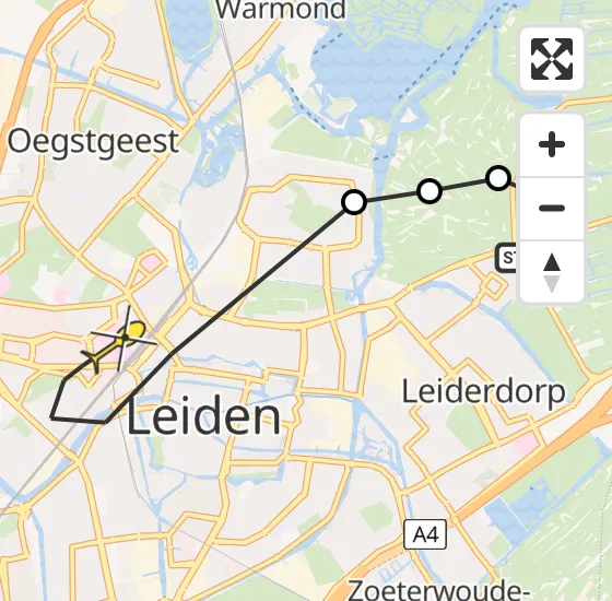 Vlucht Traumahelikopter PH-HVB van Oud Ade naar Leiden op donderdag 3 oktober 2024 2:52