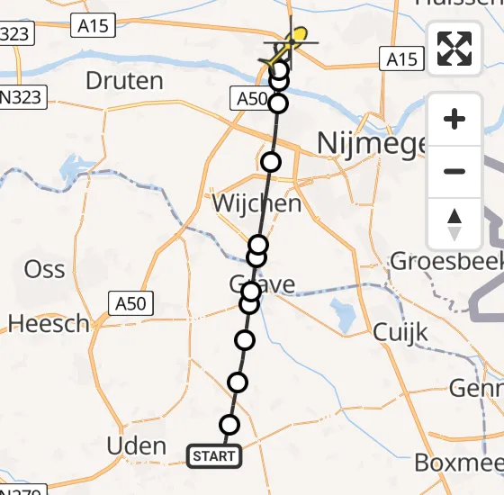 Vlucht Traumahelikopter PH-DOC van Vliegbasis Volkel naar Herveld op donderdag 3 oktober 2024 3:47