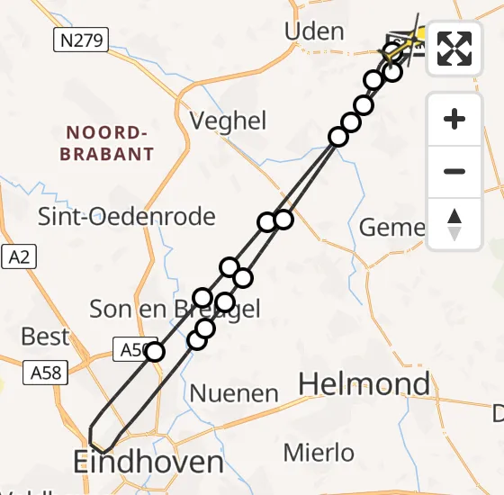 Vlucht Traumahelikopter PH-DOC van Vliegbasis Volkel naar Vliegbasis Volkel op donderdag 3 oktober 2024 10:53