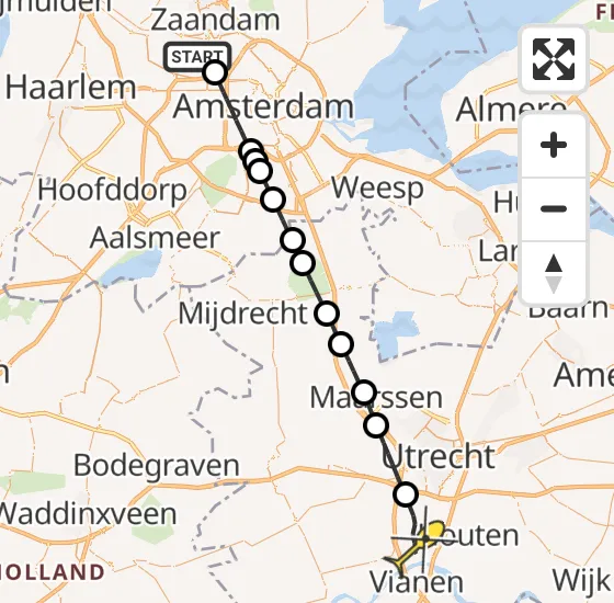 Vlucht Traumahelikopter PH-LLN van Amsterdam Heliport naar Nieuwegein op donderdag 3 oktober 2024 13:59