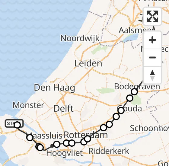 Vlucht Politiehelikopter PH-PXX van Maasvlakte Heliport naar Schiphol op donderdag 3 oktober 2024 14:02