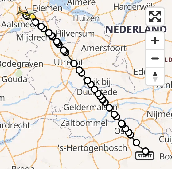 Vlucht Politiehelikopter PH-PXC van Vliegbasis Volkel naar Schiphol op donderdag 3 oktober 2024 15:22