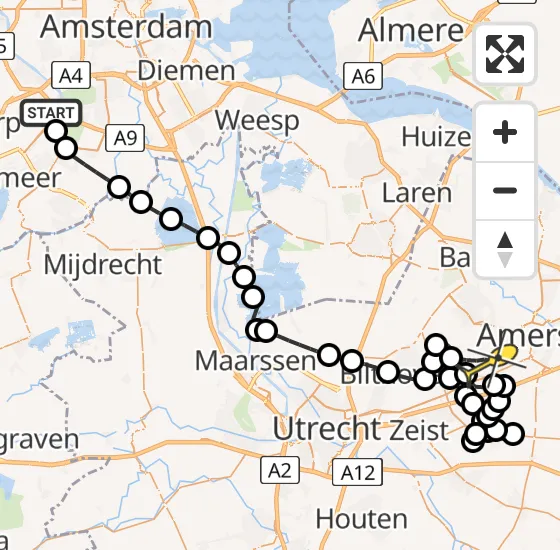 Vlucht Politiehelikopter PH-PXX van Schiphol naar Soest op donderdag 3 oktober 2024 16:09