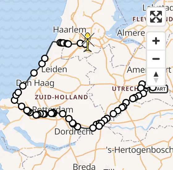 Vlucht Politiehelikopter PH-PXX van Leersum naar Schiphol op donderdag 3 oktober 2024 17:01