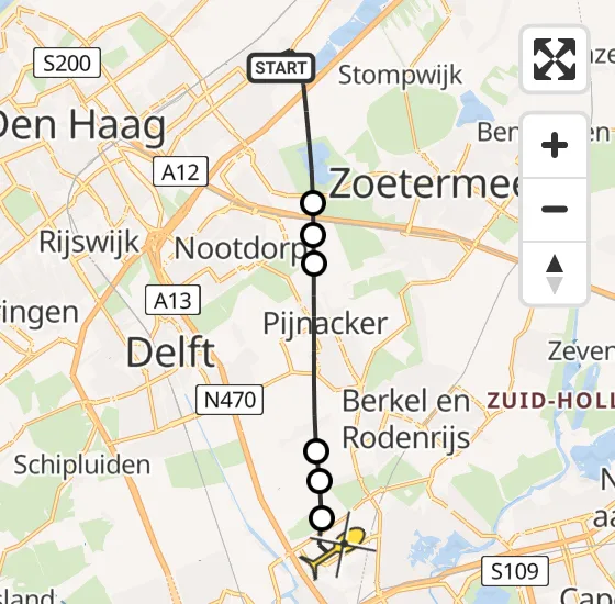 Vlucht Traumahelikopter PH-HVB van Leidschendam naar Rotterdam The Hague Airport op donderdag 3 oktober 2024 17:49