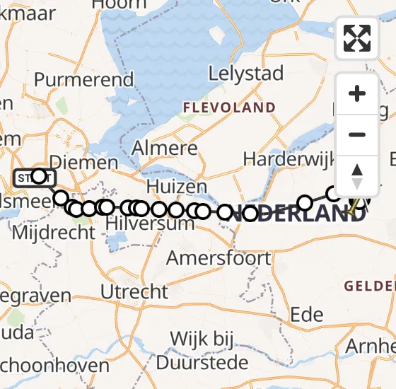 Vlucht Politiehelikopter PH-PXX van Schiphol naar Elspeet op donderdag 3 oktober 2024 19:44