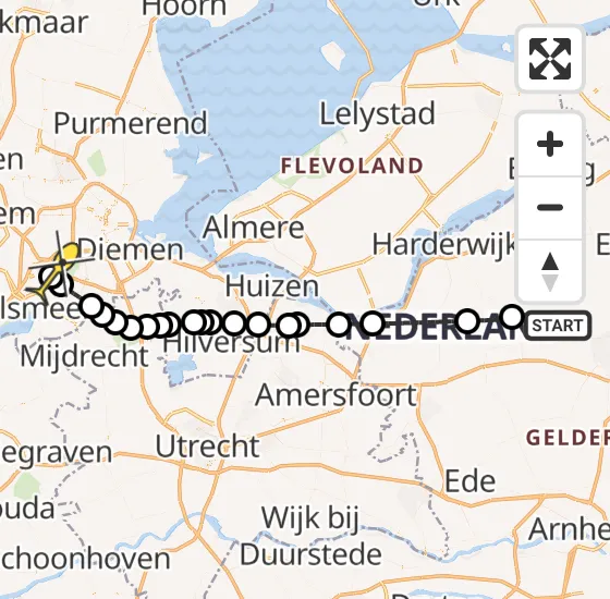 Vlucht Politiehelikopter PH-PXX van Uddel naar Schiphol op donderdag 3 oktober 2024 20:56