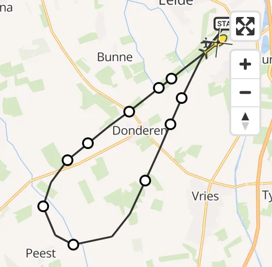 Vlucht Traumahelikopter PH-TTR van Groningen Airport Eelde naar Groningen Airport Eelde op donderdag 3 oktober 2024 21:42