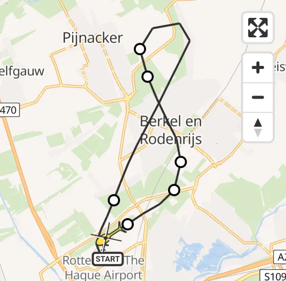 Vlucht Traumahelikopter PH-HVB van Rotterdam The Hague Airport naar Rotterdam The Hague Airport op donderdag 3 oktober 2024 23:26