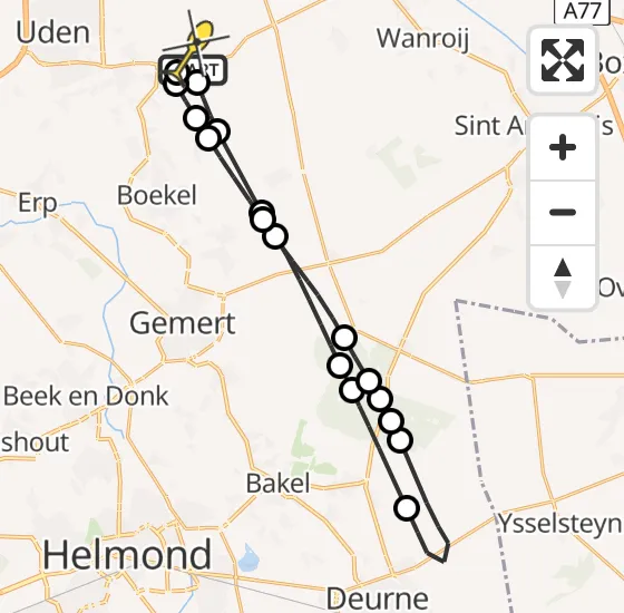 Vlucht Traumahelikopter PH-DOC van Vliegbasis Volkel naar Vliegbasis Volkel op vrijdag 4 oktober 2024 1:46