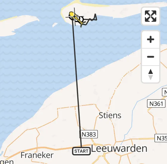 Vlucht Ambulancehelikopter PH-OOP van Dronryp naar Hollum op vrijdag 4 oktober 2024 8:47