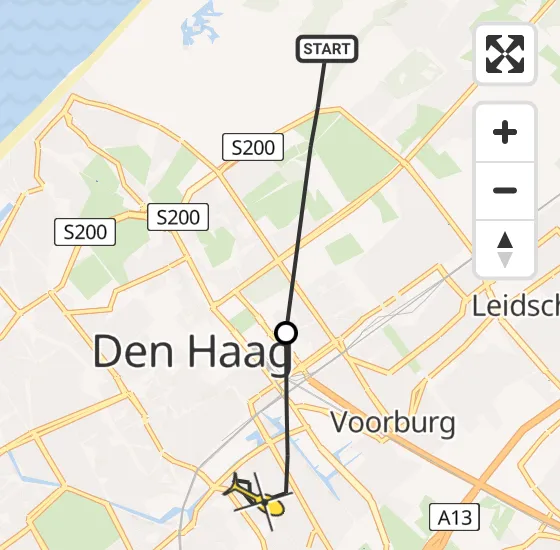 Vlucht Politiehelikopter PH-PXE van Wassenaar naar Den Haag op vrijdag 4 oktober 2024 9:51