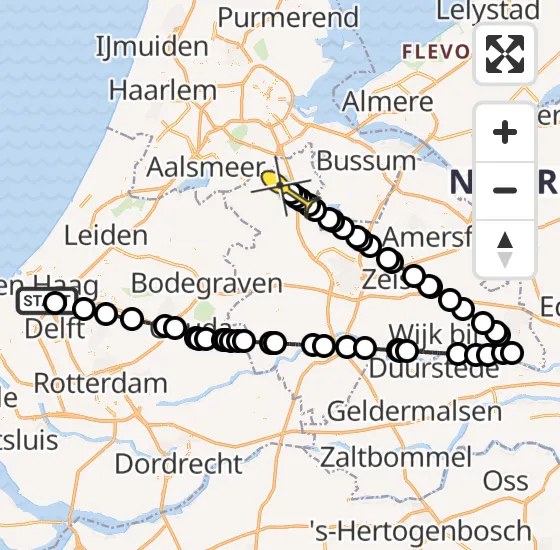 Vlucht Politiehelikopter PH-PXE van Rijswijk naar Vinkeveen op vrijdag 4 oktober 2024 9:56