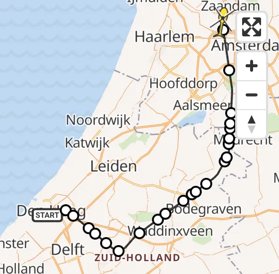 Vlucht Traumahelikopter PH-LLN van Den Haag naar Amsterdam Heliport op vrijdag 4 oktober 2024 12:01