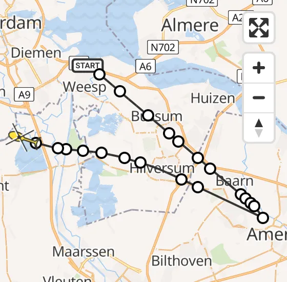 Vlucht Politiehelikopter PH-PXE van Muiden naar Abcoude op vrijdag 4 oktober 2024 13:23