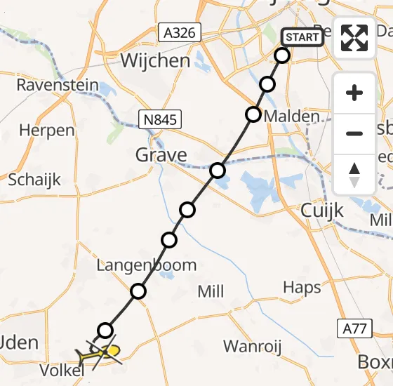 Vlucht Traumahelikopter PH-DOC van Radboud Universitair Medisch Centrum naar Vliegbasis Volkel op vrijdag 4 oktober 2024 14:04