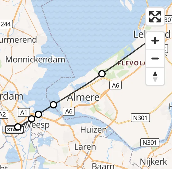 Vlucht Traumahelikopter PH-LLN van Academisch Medisch Centrum (AMC) naar Lelystad op vrijdag 4 oktober 2024 14:09