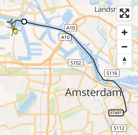 Vlucht Traumahelikopter PH-LLN van Amsterdam naar Amsterdam Heliport op vrijdag 4 oktober 2024 15:55