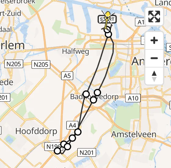 Vlucht Traumahelikopter PH-LLN van Amsterdam Heliport naar Amsterdam Heliport op vrijdag 4 oktober 2024 16:54