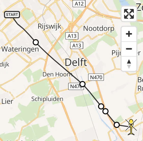 Vlucht Traumahelikopter PH-HVB van Den Haag naar Rotterdam The Hague Airport op vrijdag 4 oktober 2024 17:09