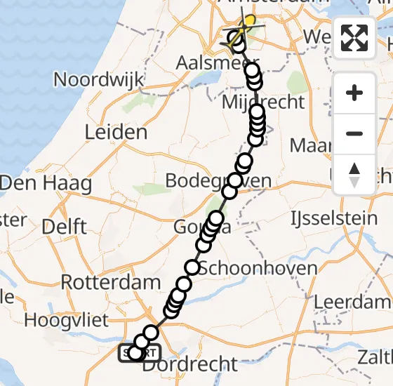 Vlucht Politiehelikopter PH-PXX van Heinenoord naar Schiphol op vrijdag 4 oktober 2024 17:47