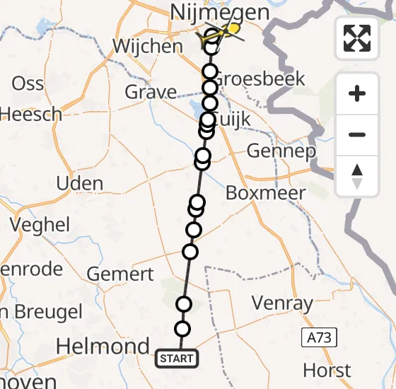 Vlucht Traumahelikopter PH-DOC van Deurne naar Radboud Universitair Medisch Centrum op vrijdag 4 oktober 2024 19:55