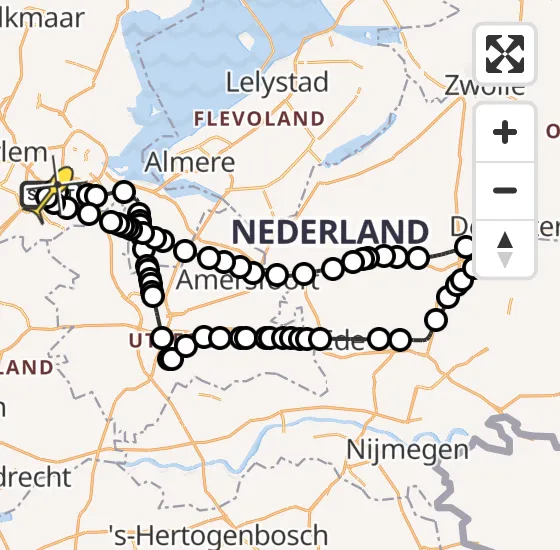 Vlucht Politiehelikopter PH-PXC van Schiphol naar Schiphol op vrijdag 4 oktober 2024 19:55