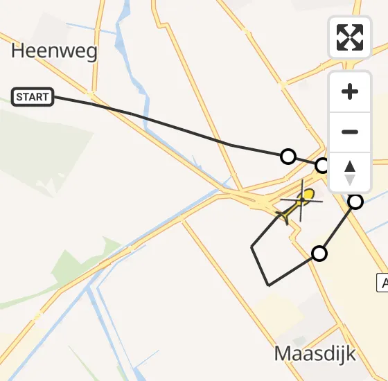 Vlucht Traumahelikopter PH-HVB van 's-Gravenzande naar Maasdijk op vrijdag 4 oktober 2024 21:22