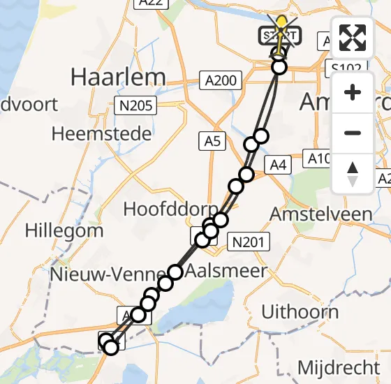 Vlucht Traumahelikopter PH-LLN van Amsterdam Heliport naar Amsterdam Heliport op vrijdag 4 oktober 2024 21:39