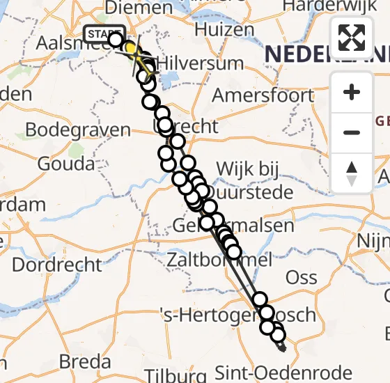 Vlucht Politiehelikopter PH-PXE van Amstelveen naar Vinkeveen op zaterdag 5 oktober 2024 9:39