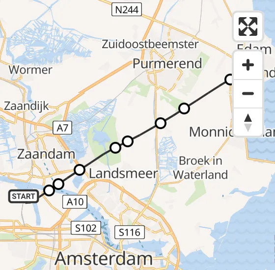 Vlucht Traumahelikopter PH-LLN van Amsterdam Heliport naar Volendam op zaterdag 5 oktober 2024 12:05