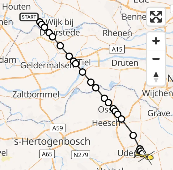 Vlucht Traumahelikopter PH-DOC van 't Goy naar Vliegbasis Volkel op zaterdag 5 oktober 2024 12:24