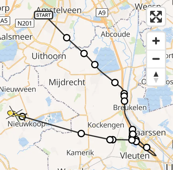 Vlucht Politiehelikopter PH-PXE van Aalsmeer naar Nieuwkoop op zaterdag 5 oktober 2024 12:36