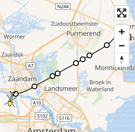 Vlucht Traumahelikopter PH-LLN van Volendam naar Amsterdam Heliport op zaterdag 5 oktober 2024 12:41