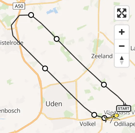 Vlucht Traumahelikopter PH-DOC van Vliegbasis Volkel naar Vliegbasis Volkel op zaterdag 5 oktober 2024 13:07