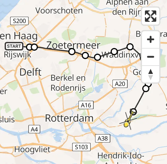 Vlucht Politiehelikopter PH-PXE van Den Haag naar Ouderkerk aan den IJssel op zaterdag 5 oktober 2024 15:37