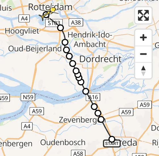 Vlucht Traumahelikopter PH-HVB van Breda naar Erasmus MC op zaterdag 5 oktober 2024 17:51