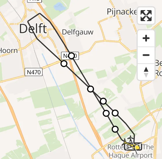 Vlucht Traumahelikopter PH-HVB van Rotterdam The Hague Airport naar Rotterdam The Hague Airport op zaterdag 5 oktober 2024 19:00