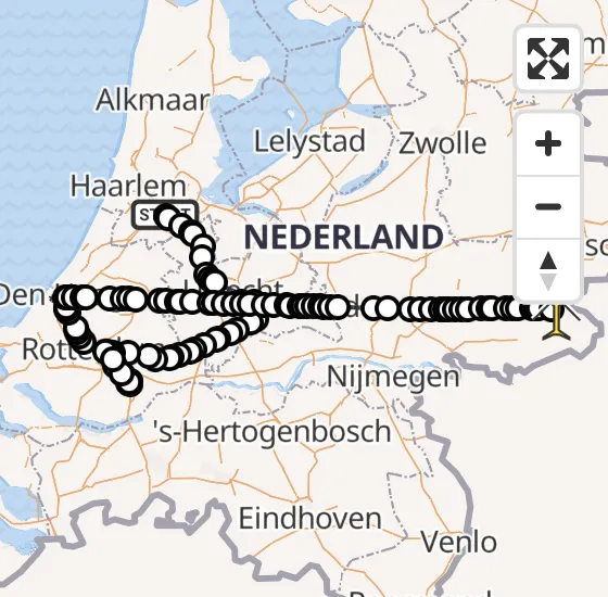 Vlucht Politiehelikopter PH-PXX van Schiphol naar Groenlo op zaterdag 5 oktober 2024 20:20