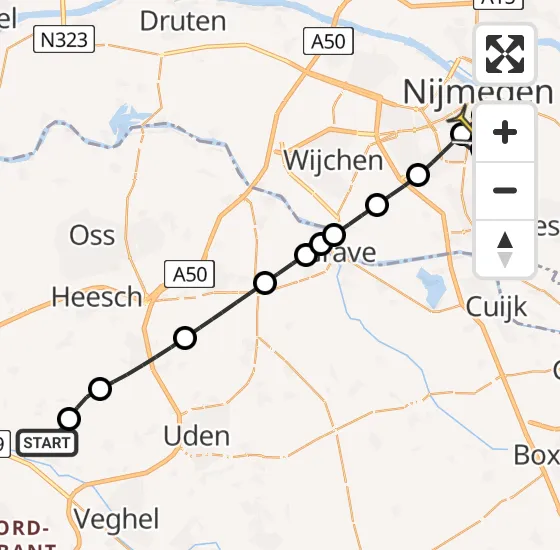 Vlucht Traumahelikopter PH-DOC van Heeswijk-Dinther naar Radboud Universitair Medisch Centrum op zondag 6 oktober 2024 1:05